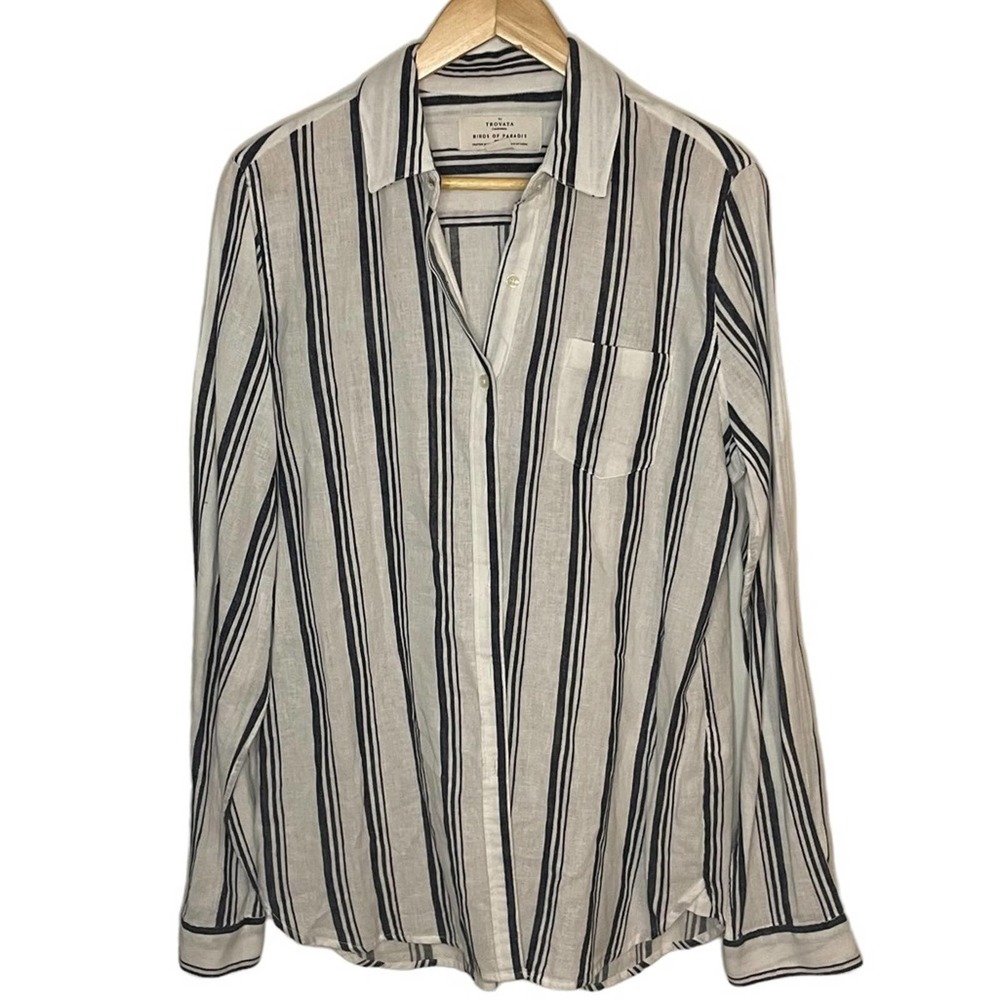 Women's Trovata California Birds of Paradise Button Down Shirt Size Medium